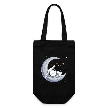 Cute Moon Bunny – Dreamlike Astronaut Journey - Gift Bag for Bottles - black - Front