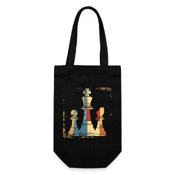 Chess Queen and King Graphic - Gift Bag for Bottles - black - Front