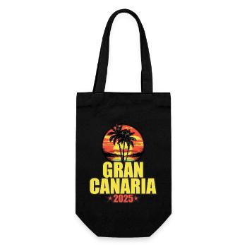 Gran Canaria 2025 Holiday Palm Trees Colorful - Gift Bag for Bottles - black - Front