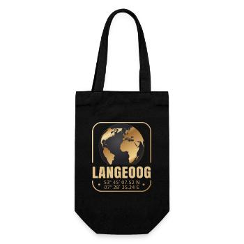 Langeoog - Geschenkbeutel für Flaschen - Schwarz - Vorne