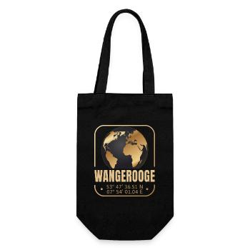 Wangerooge - Geschenkbeutel für Flaschen - Schwarz - Vorne