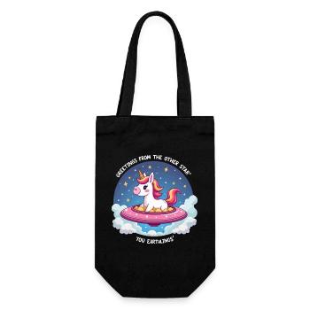 Unicorn from space - Gift Bag for Bottles - black - Front