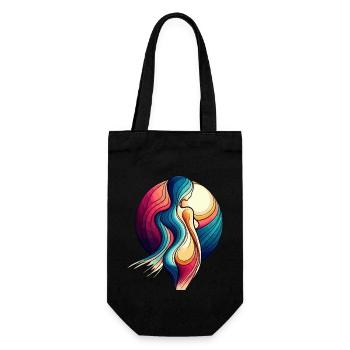 Woman in front of the moon - Gift Bag for Bottles - black - Front