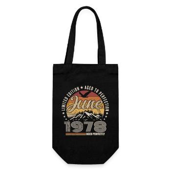 Juin 1978 Cadeau 47e Anniversaire juin 1978 Retro - Sac à bouteille - noir - Devant