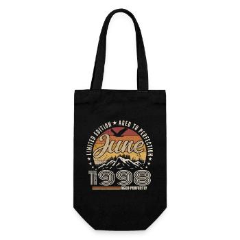 June 1998 27th Anniversary Gift June 1998 Retro - Gift Bag for Bottles - black - Front