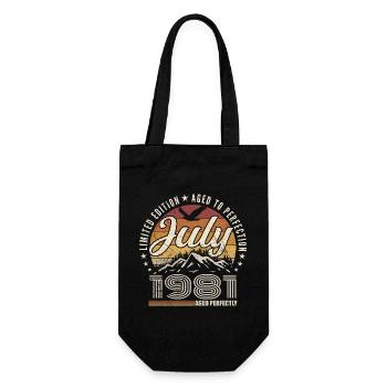 July 1981 44th Anniversary Gift July 1981 - Gift Bag for Bottles - black - Front