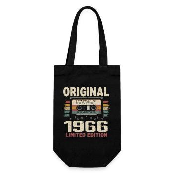 1966 Birthday Gift 1966 Vintage 1966 Retro - Gift Bag for Bottles - black - Front