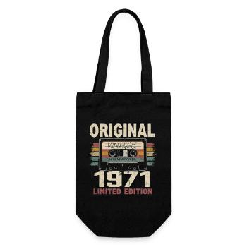 1971 Geburtstagsgeschenk 1971 Jahrgang 1971 Retro - Geschenkbeutel für Flaschen - Schwarz - Vorne