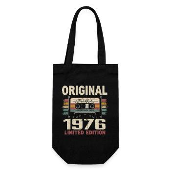 1976 Birthday Gift 1976 Vintage 1976 Retro - Gift Bag for Bottles - black - Front