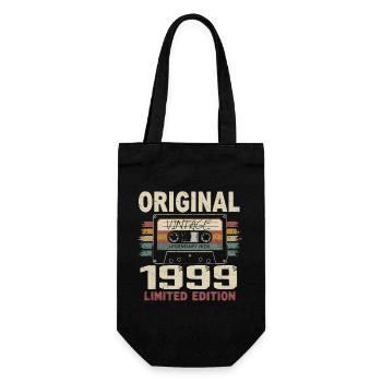 1999 Geburtstagsgeschenk 1999 Jahrgang 1999 Retro - Geschenkbeutel für Flaschen - Schwarz - Vorne