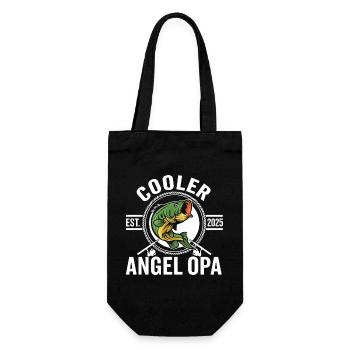 Cooler Angel Opa Fischen Ruhestand - Geschenkbeutel für Flaschen - Schwarz - Vorne