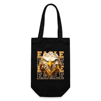Adler Adlerkopf Gold Raubvogel Vogel Tier Natur - Geschenkbeutel für Flaschen - Schwarz - Vorne