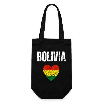 J’aime la Bolivie, le drapeau de la Bolivie - Sac à bouteille - noir - Devant