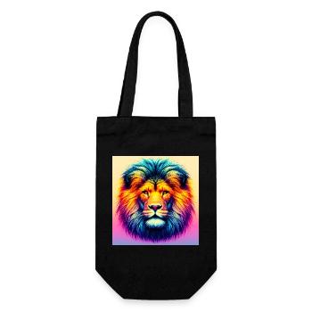 lion - Gift Bag for Bottles - black - Front