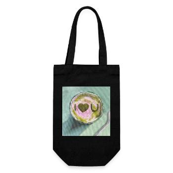 I luv Matcha Artistic Snack Illustration - Gift Bag for Bottles - black - Front