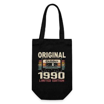 Né en Octobre 1990 | Cadeau Vintage Octobre 1990 - Sac à bouteille - noir - Devant