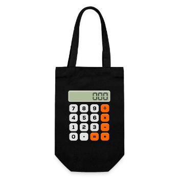 Calculatrice minimaliste avec motif numérique - Sac à bouteille - noir - Devant