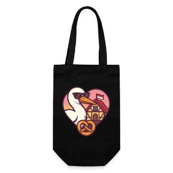 Alsace Cœur Cigogne & Bretzel – Fierté Alsacienne  - Sac à bouteille - noir - Devant