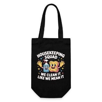 Lustiges Putzen Design - Geschenkbeutel für Flaschen - Schwarz - Vorne