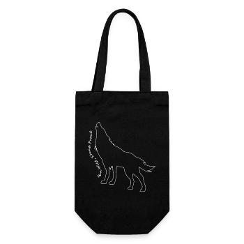 Loup hurlant Ligne Art Design - Sac à bouteille - noir - Devant