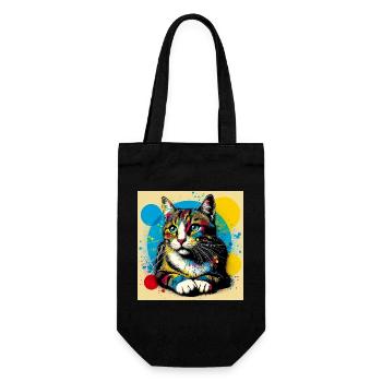 cat - Gift Bag for Bottles - black - Front