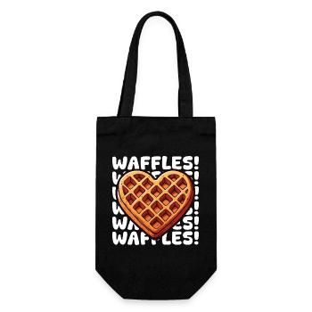 Pop Art Waffel Herz - Geschenkbeutel für Flaschen - Schwarz - Vorne