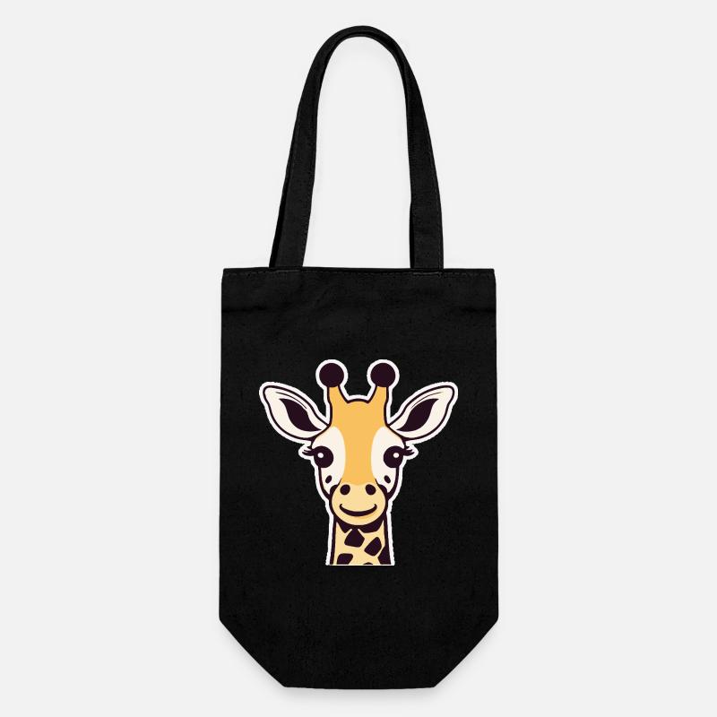 Niedliche Giraffe (Kopf) - Geschenkbeutel für Flaschen - Schwarz
