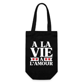 Life and Love Red Hearts - Gift Bag for Bottles - black - Front