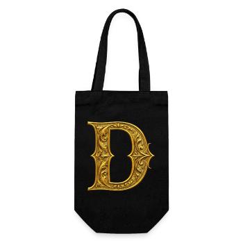 Initiale D Dorée Ornementale - Sac à bouteille - noir - Devant