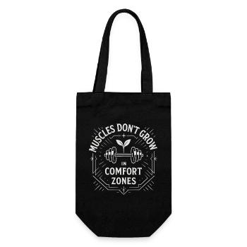 Muscles Don't Grow in Comfort Zones - Gift Bag for Bottles - black - Front