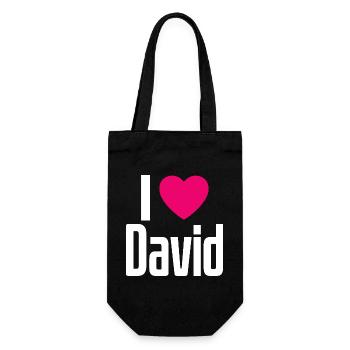 I Love David Pink Heart I Love David - Gift Bag for Bottles - black - Front