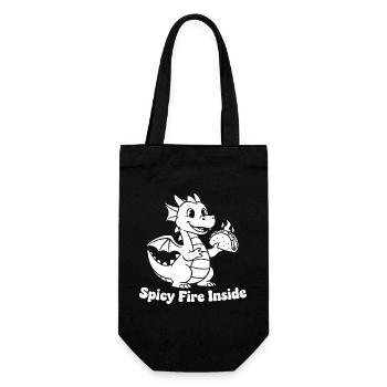 Flaming Dragon Taco Design - Gift Bag for Bottles - black - Front