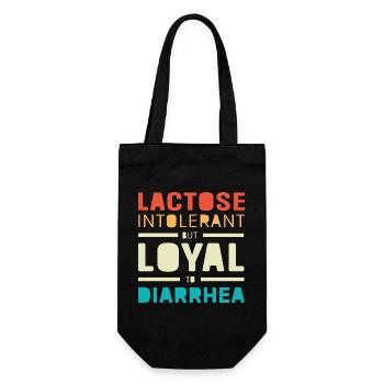 Milch Allergie Laktose Intoleranz Blähungen - Geschenkbeutel für Flaschen - Schwarz - Vorne