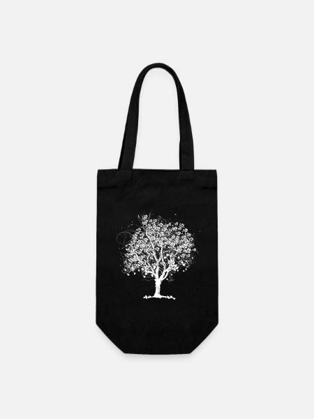 Arbre de printemps en fleurs – œuvres en noir et blanc - Sac à bouteille - noir