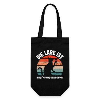 Die Lage ist besäufniserregend Katze - Geschenkbeutel für Flaschen - Schwarz - Vorne