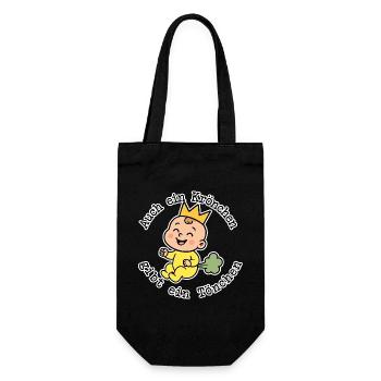Auch ein Krönchen gibt ein Tönchen lustiges T-Shir - Geschenkbeutel für Flaschen - Schwarz - Vorne