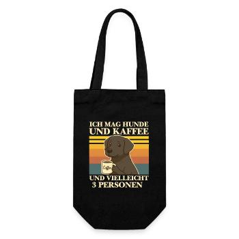 I Like Dogs & Coffee Funny Dog Coffee Animal - Gift Bag for Bottles - black - Front