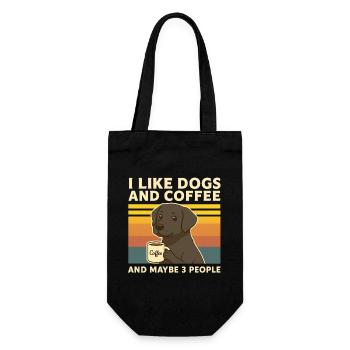 I Like Dogs & Coffee Humor Dog Funny Animal - Gift Bag for Bottles - black - Front
