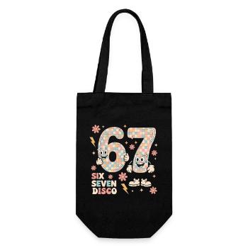 Drôle de boule disco Retro Party Cadeau Six Seven - Sac à bouteille - noir - Devant