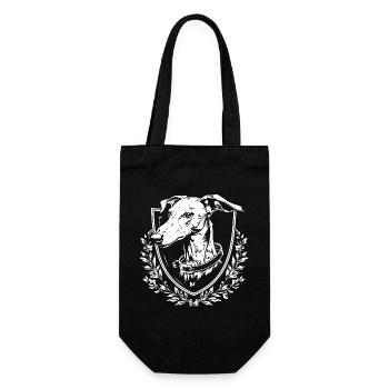 Dog emblem with laurel - Gift Bag for Bottles - black - Front