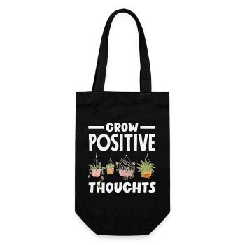 Grow Positive Thoughts Plant Lover - Gift Bag for Bottles - black - Front