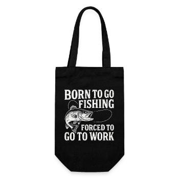 Né pour aller pêcher, forcé de travailler Pêcheur - Sac à bouteille - noir - Devant