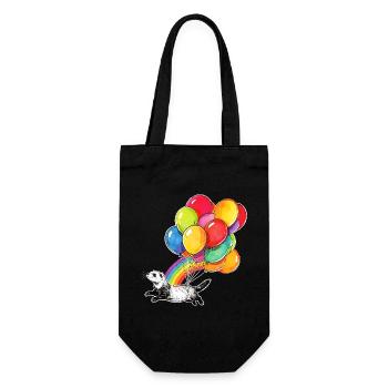 Ferret Balloons and Rainbow - Gift Bag for Bottles - black - Front