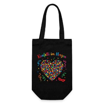 Confettis de carnaval et de carnaval dans le cœur Sweat à capuche à pull - Sac à bouteille - noir - Devant