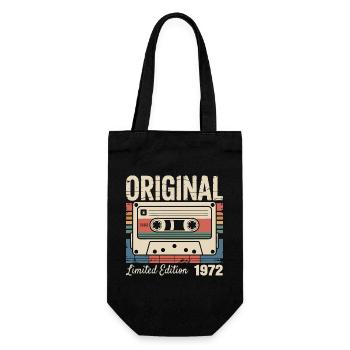 54. Jubiläum – Vintage-Geschenk 1972 - Geschenkbeutel für Flaschen - Schwarz - Vorne