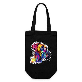 Dog Dog Portrait - Gift Bag for Bottles - black - Front