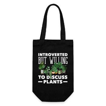 Introvert Discuss Plants Funny - Gift Bag for Bottles - black - Front