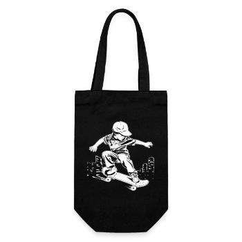 Kleiner Skater - Geschenkbeutel für Flaschen - Schwarz - Vorne
