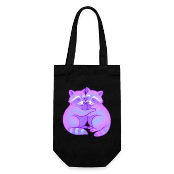 Neon Cuddly Raccoons Duo - Gift Bag for Bottles - black - Front
