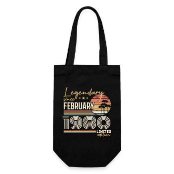 Février 1980 anniversaire 1980 légendes Février - Sac à bouteille - noir - Devant